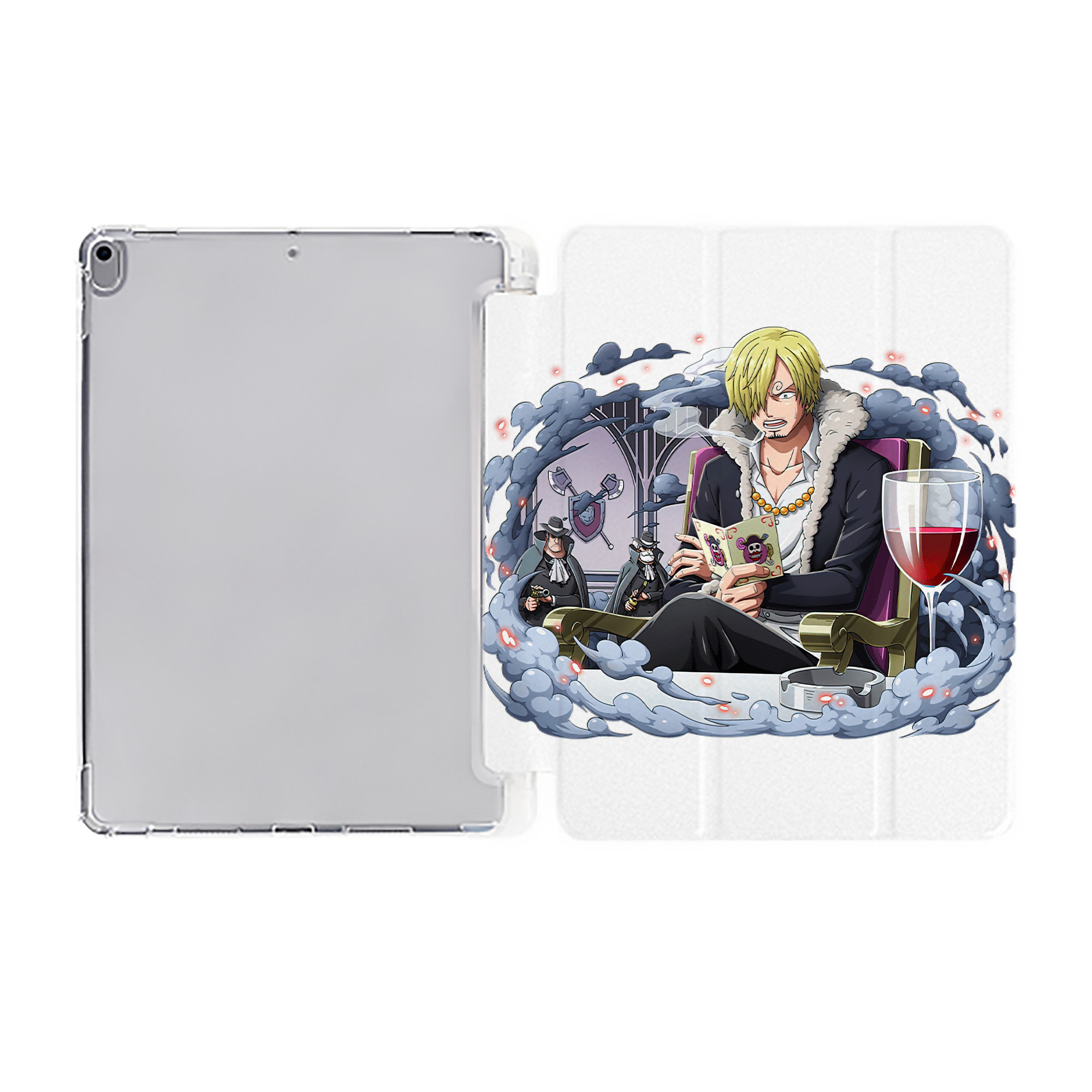 （画像用） ワンピース サンジ ONE PIECE Sanji IPad ケース ペン収納付き 三つ折りスタンド PUレザー×シリコン 対応機種9.5/10.5/10.9インチ